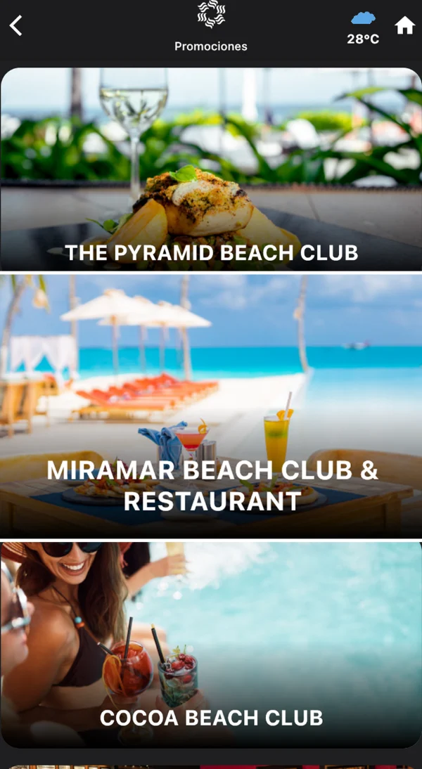 Ofertas exclusivas en la app de Oasis: beach clubs The Pyramid, Miramar y Cocoa.